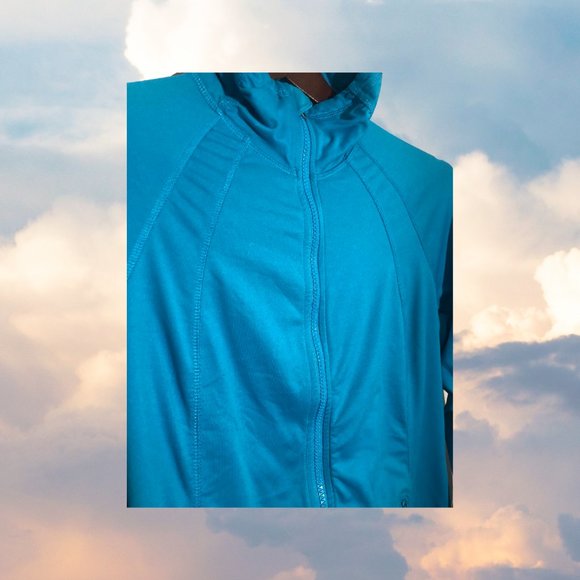 Exertek Long Sleeve Mock-Neck Full-Zip Pullover Blue - Picture 2 of 8